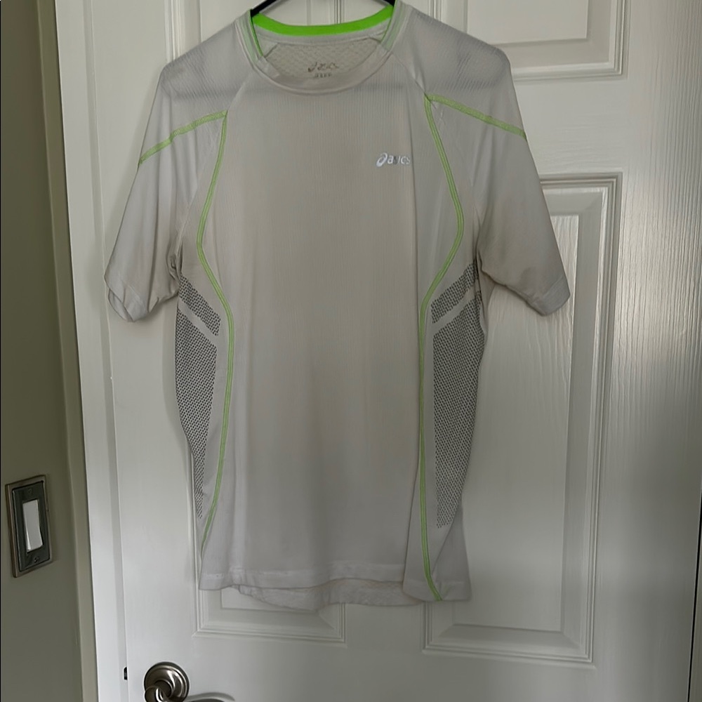 ASICS White and Green Performance Shirt